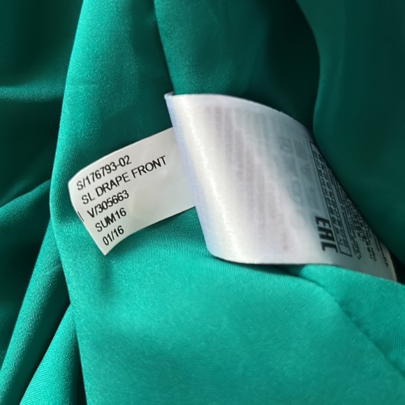 NWT Banana Republic Emerald Green Draped Front Slip Mini Dress - 4 - Picture 13 of 14